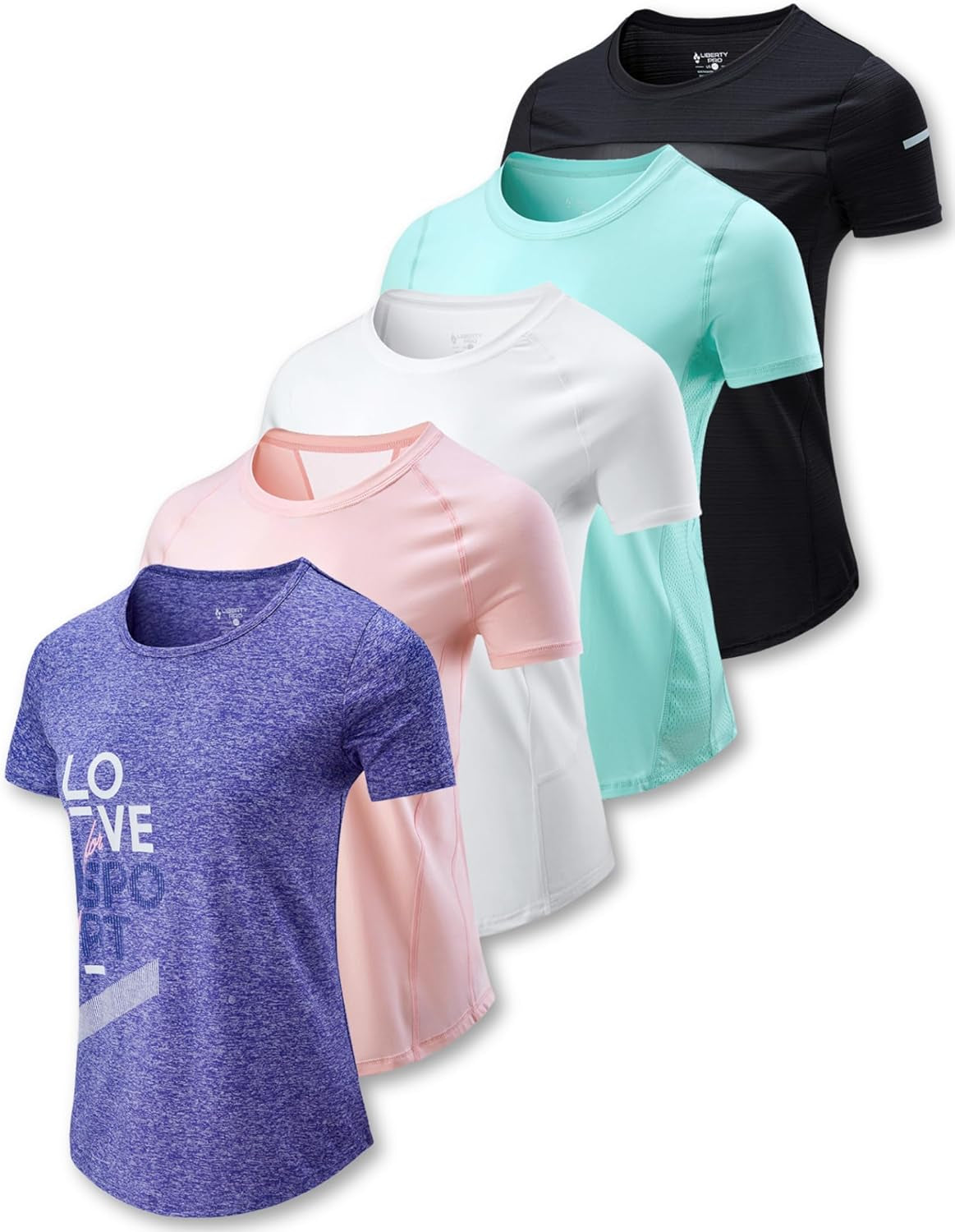 5 Pack: Women'S Dry Fit Short Sleeve T Shirts, Athletic Workout Tee Tops for Gym Yoga Running - WORLD TIME VISITS
