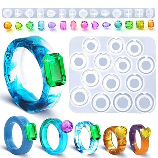 1 Set Valentine'S Day Rings UV Crystal Epoxy Mold Dove Egg Diamond Ring Silicone Mould DIY Crafts Jewelry Pendants Earrings Necklace Casting Tools GZQ - WORLD TIME VISITS