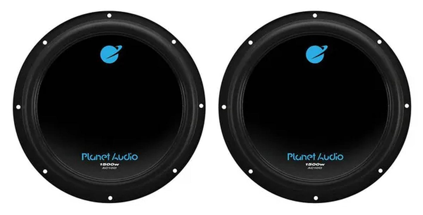 Planet Audio AC10D 10" 1500 Watt 4 Ohm Dual Voice Coil Car Audio Subwoofer, Pair