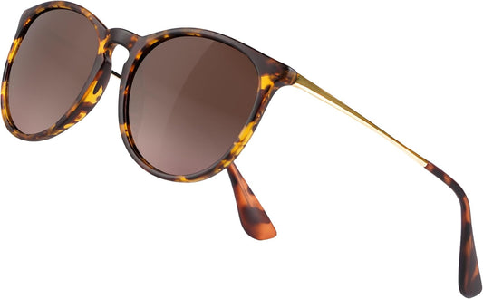 Vintage round Polarized Sunglasses for Women Men Classic Retro Trendy Designer Style Sun Glasses UV400 Protection