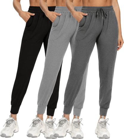 3 Pack Sweatpants for Women-Womens Joggers with Pockets Athletic Leggings for Workout Yoga Running - WORLD TIME VISITS