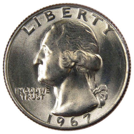 1967 Washington Quarter Coin, BU Uncirculated Mint State, 25C Collectible Master Coins