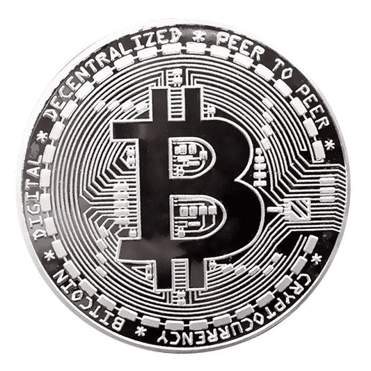 Art Gold Plated Bitcoin Collection Coin (1 Pc) (Silver) Master Coins