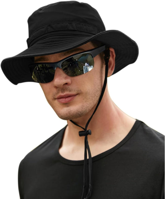 Outdoor Quick-Drying Sun Hat for Men, Summer Man Foldable Sun Protection Wide Brim Sun Hats Bucket Hats Beach Hat UPF 50+