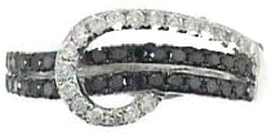 10K White Gold Natural Black & White Diamond Ring for Women Holiday Gifts | Ethically, Authentically & Organically Sourced Hand-Crafted Jewellry for Her | Diamond Ring for Women Holiday Gifts.