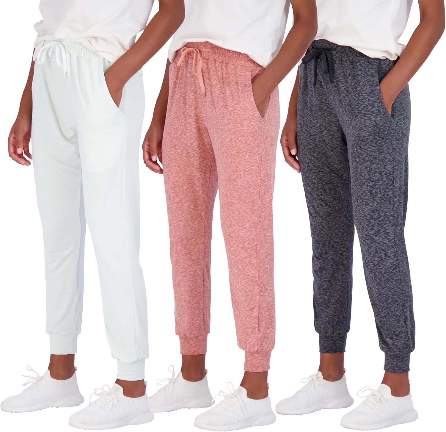 3 Pack: Women'S Ultra-Soft Lounge Joggers Sweatpants Athletic Yoga Pants with Pockets (Available in Plus) - WORLD TIME VISITS