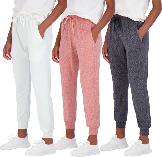 3 Pack: Women'S Ultra-Soft Lounge Joggers Sweatpants Athletic Yoga Pants with Pockets (Available in Plus) - WORLD TIME VISITS