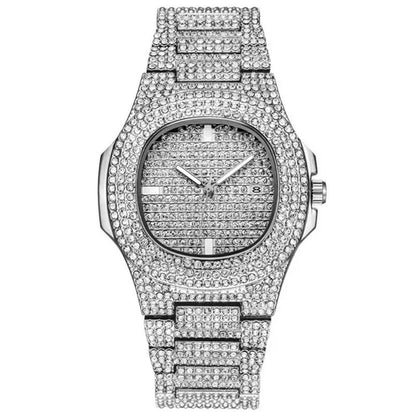 Men Cool Black Diamond Watch Business Quartz Watches Men Luxury Watch Gold Watch Rose Gold Watch Uhr Herren