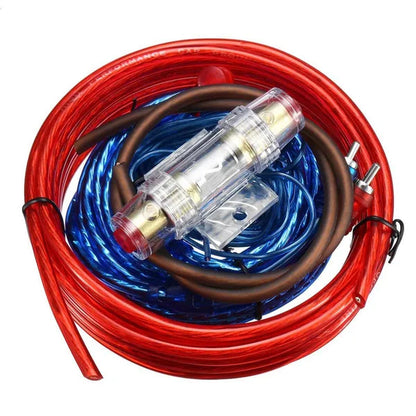 1500W Car Subwoofer Cable 8GA Audio Speakers Wiring Kit 60 AMP Fuse Holder Car Power Amplifier Wiring Kit for Auto Vehicle Parts