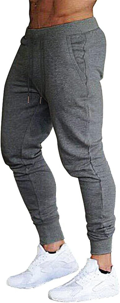 Men'S Slim Joggers Workout Pants for Gym Running and Bodybuilding Athletic Bottom Sweatpants with Deep Pockets