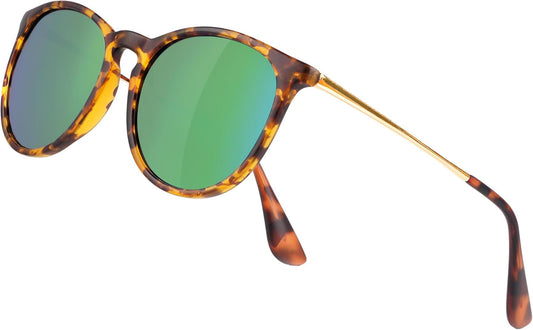 Vintage round Polarized Sunglasses for Women Men Classic Retro Trendy Designer Style Sun Glasses UV400 Protection - WORLD TIME VISITS