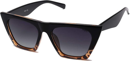 Trendy Oversized Square Cateye Polarized Sunglasses Womens Big Frame Shades SJ2115