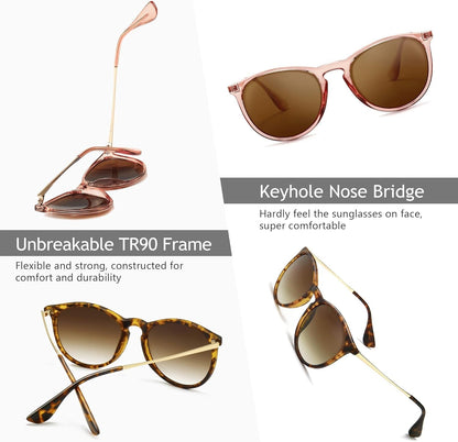 Vintage round Sunglasses for Women Men Classic Retro Designer Style