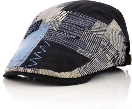 Men'S Beret Hat Cotton Buckle Adjustable Newsboy Hats Cabbie Gatsby Cap