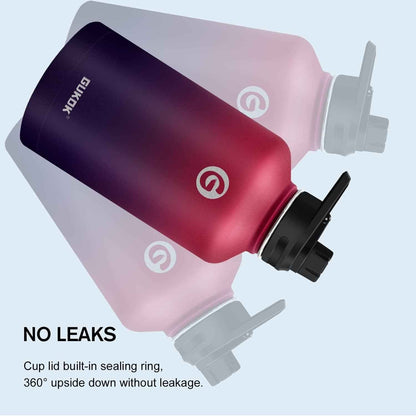 64 Oz Insulated Water Bottle with Straw & Paracord Handles & 2 Lids, Leak Proof Metal Water Jug, Hot Cold Stainless Steel Thermal Water Bottles, Half Gallon Large Water Flask for Sports, Gym