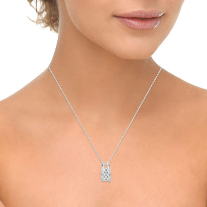 1/2 Carat TW Three Stone Diamond Ladder Pendant Available in 10K White and Yellow Gold (K-L Color, I2-I3 Clarity)
