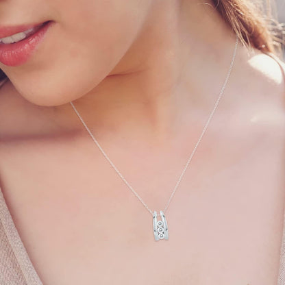 1/2 Carat TW Three Stone Diamond Ladder Pendant Available in 10K White and Yellow Gold (K-L Color, I2-I3 Clarity)