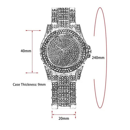 New Diamond Rhinestone Luxury Silver Gold Watch Fashion Bling Bling Fashion Diamond Watch High Quality Lady Wristwatches