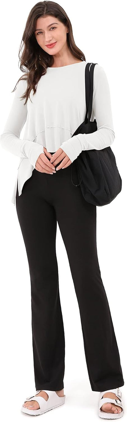 Long Sleeve Tee for Women with Thumb Hole Athletic Gym Workout Crop Tops Yoga Shirts