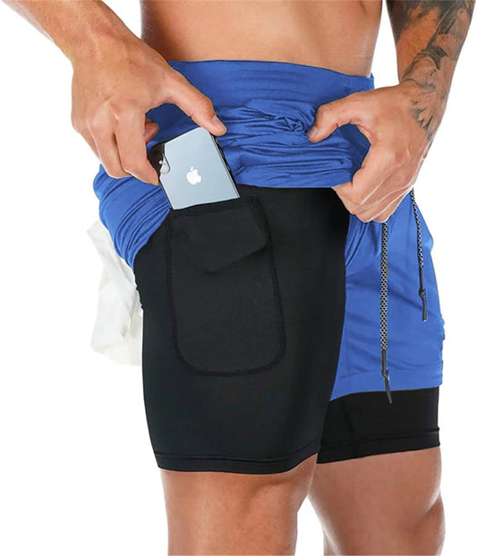 Mens Running Shorts，Workout Running Shorts for Men，2-In-1 Stealth Shorts，7-Inch Gym Yoga Outdoor Sports Shorts - WORLD TIME VISITS