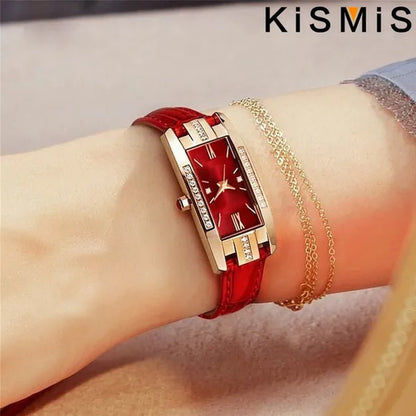 KISMIS 1Pc/2Pcs Luxury Fashion Ladies Watch Diamond Inlaid Charm Unlimited Women'S Watch Retro Fashion Quartz Watches Gift 3 Colors Available - WORLD TIME VISITS