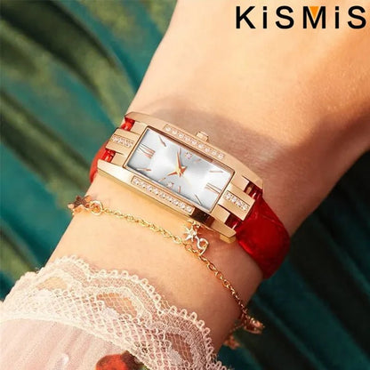 KISMIS 1Pc/2Pcs Luxury Fashion Ladies Watch Diamond Inlaid Charm Unlimited Women'S Watch Retro Fashion Quartz Watches Gift 3 Colors Available - WORLD TIME VISITS