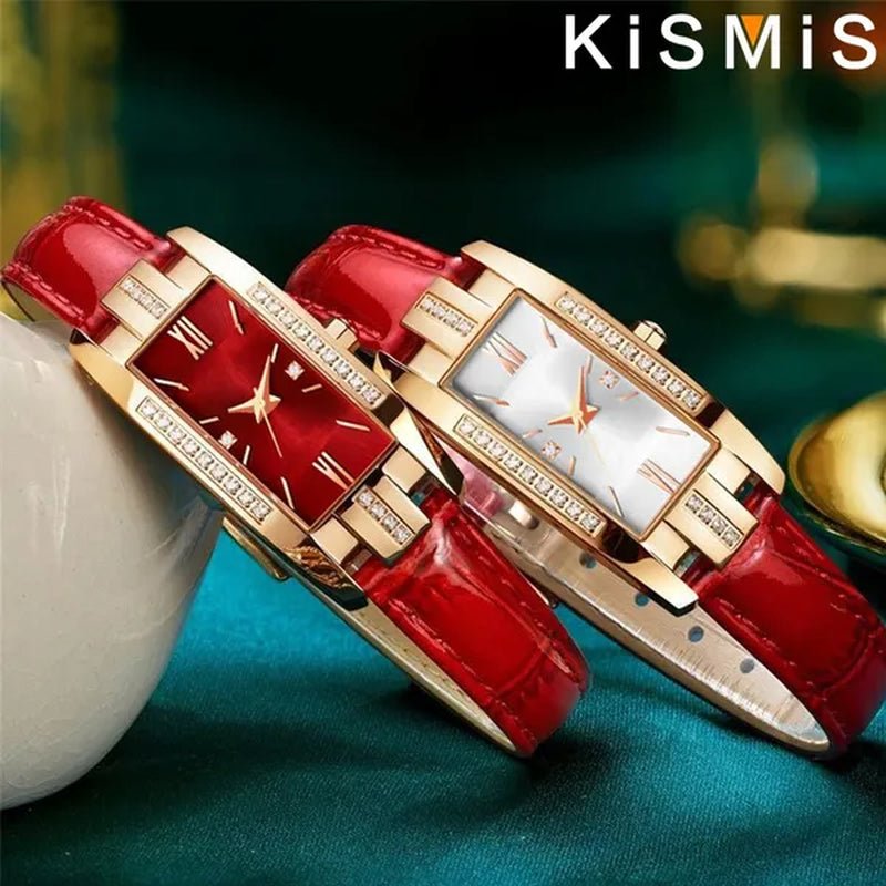 KISMIS 1Pc/2Pcs Luxury Fashion Ladies Watch Diamond Inlaid Charm Unlimited Women'S Watch Retro Fashion Quartz Watches Gift 3 Colors Available - WORLD TIME VISITS