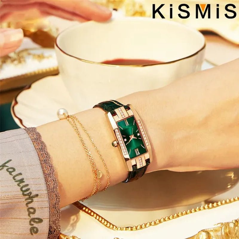 KISMIS 1Pc/2Pcs Luxury Fashion Ladies Watch Diamond Inlaid Charm Unlimited Women'S Watch Retro Fashion Quartz Watches Gift 3 Colors Available - WORLD TIME VISITS