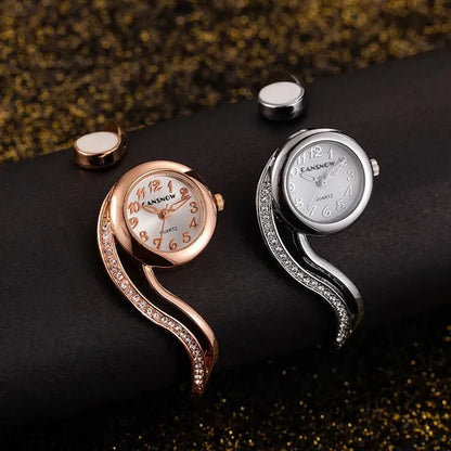 New Luxury Lady Watches Bracelet Watch Gold Silver Small Dial Dress Quartz Wristwatch Gift for Women Fashion