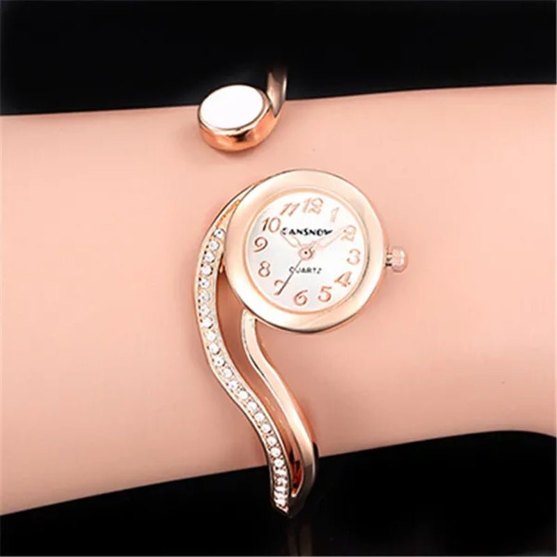 New Luxury Lady Watches Bracelet Watch Gold Silver Small Dial Dress Quartz Wristwatch Gift for Women Fashion - WORLD TIME VISITS