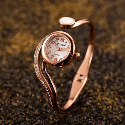 New Luxury Lady Watches Bracelet Watch Gold Silver Small Dial Dress Quartz Wristwatch Gift for Women Fashion - WORLD TIME VISITS