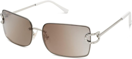 Vintage Rectangle Sunglasses for Women,Trendy Rimless 90S UV400 Womens Y2K Shades SJ1178 - WORLD TIME VISITS