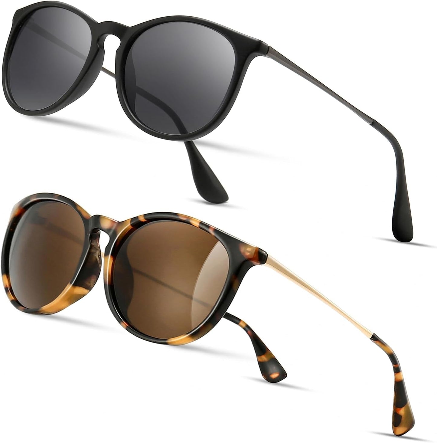 Vintage round Sunglasses for Women Men Classic Retro Designer Style - WORLD TIME VISITS