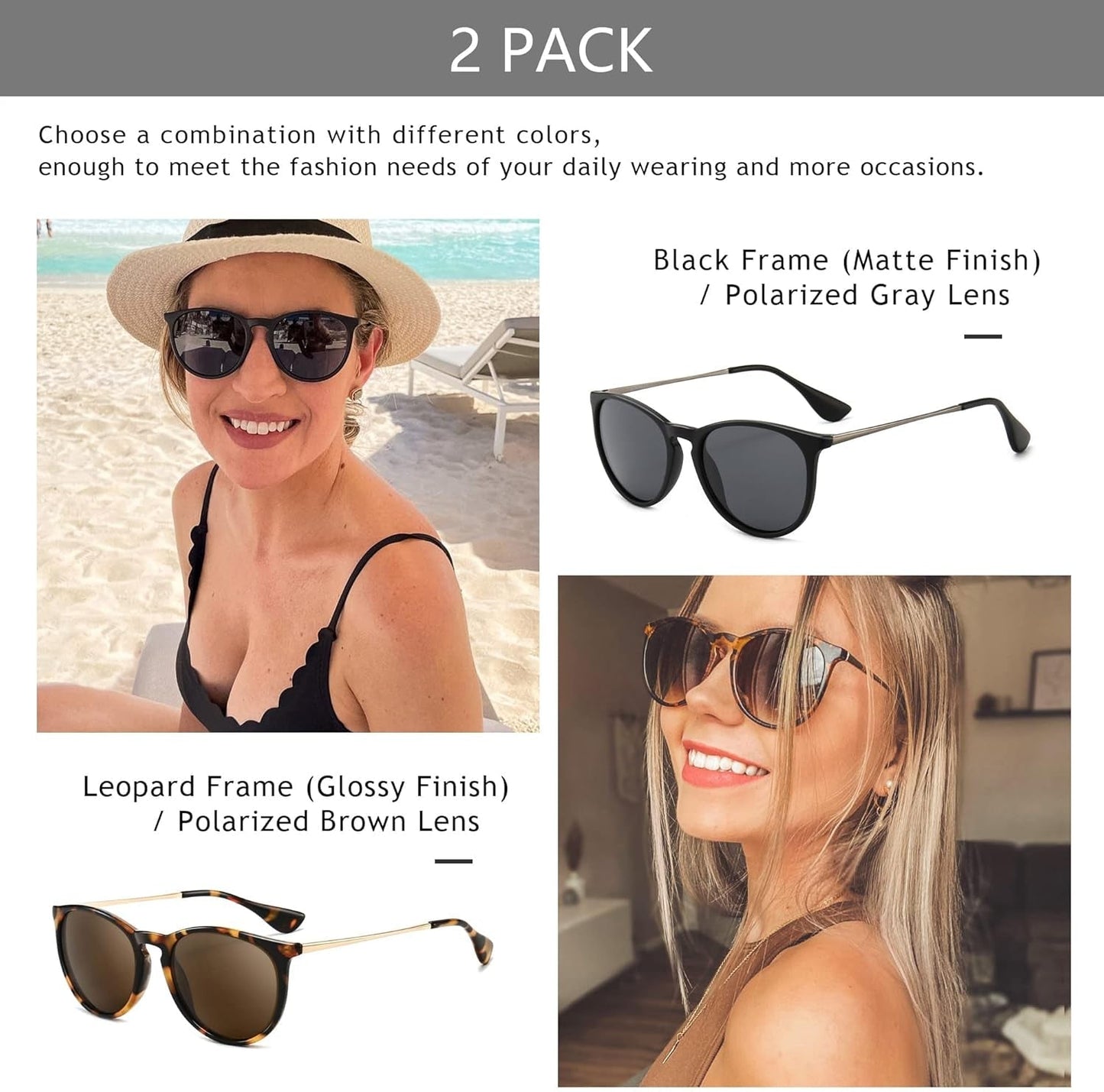 Vintage round Sunglasses for Women Men Classic Retro Designer Style - WORLD TIME VISITS