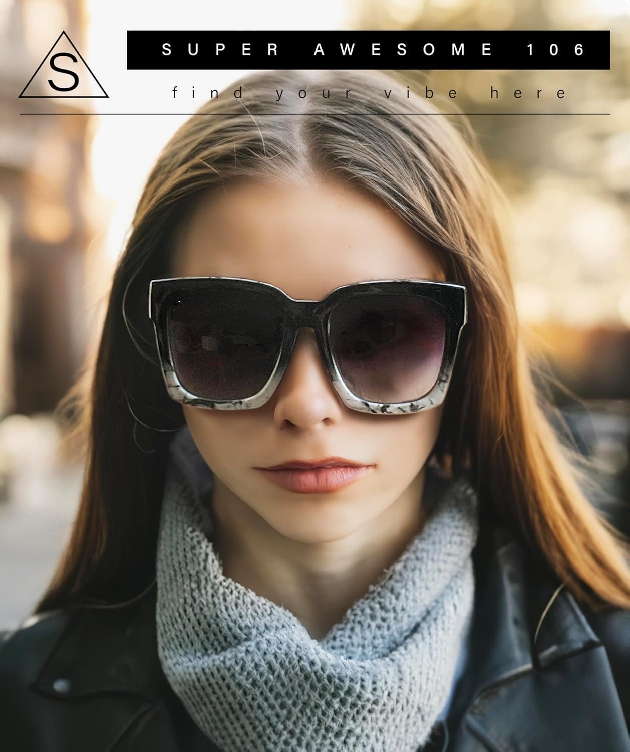 Womens Boyfriend Style XXL Oversize Horned Rim Thick Plastic Sunglasses - WORLD TIME VISITS